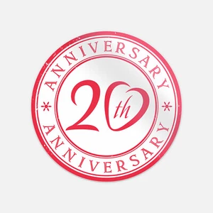 Calcomanía pegatina de vinilo con estampillas del 20 aniversario 20 - Imagen 1 de 1