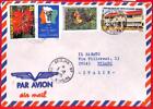 aa3850 - COTE D'IVOIRE - Postal History - COVER to ITALY  1986  Elephants FLAGS