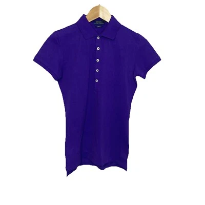 Polo Ralph Lauren Mujer Elastizado Calce Ajustado Polo en Vista Púrpura Talla XS NUEVO CON ETIQUETAS Foto 1 de 4