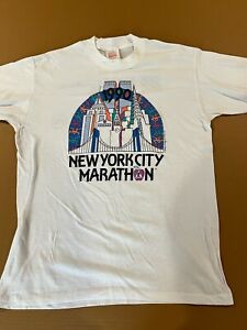 New York City Marathon Shirt - Vintage 1990 - Single Stitch Sleeve - Large 90s