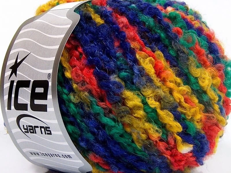 Boucle Wool Bulky 65226 Ice Yarns Red Blue Green Yellow Acrylic Wool Nyl 50g 92y