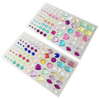 2 Sheets Self Adhesive Jewels Sticky Rhinestones Crystal Stickers