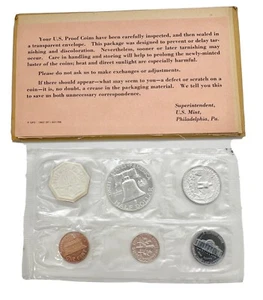 1962-P U.S. Mint Set Silver Proof Set w/ Original Envelope and COA coins vintage - Picture 1 of 5