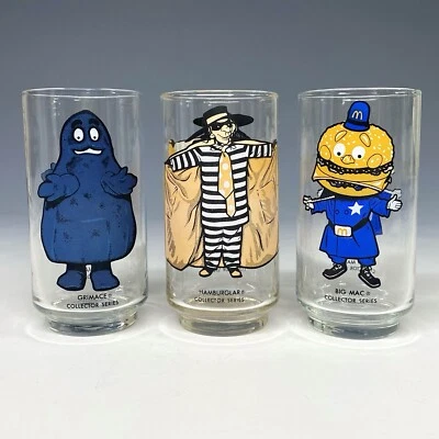 VINTAGE 1970'S McDONALDS CHARACTER COLLECTOR SERIES GLASSES - SET OF 3 - Image 1 of 4