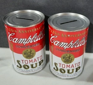 Lot of 2 Vtg 1994 CAMPBELL'S TOMATO Soup Tin Coin Banks 125TH ANNIVERSARY Promo - Picture 1 of 5