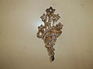 Vintage signiert SP WLIND silberfarben Strass Blumen Blumen Brosche Pin - Bild 1 von 3