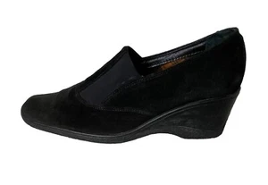 Acquatalia by Marvin K. Black Suede Ankle Wedge Shoes Booties ShorsWomen Sz 9 - Picture 1 of 13