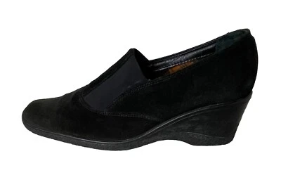 Acquatalia by Marvin K. Black Suede Ankle Wedge Shoes Booties ShorsWomen Sz 9 - Image 1 of 4