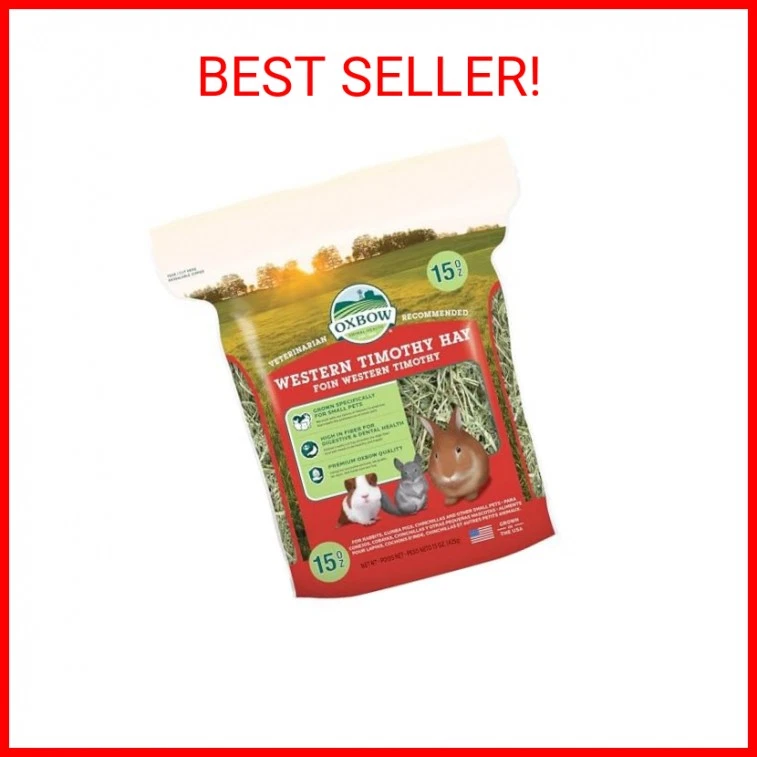 Oxbow Animal Health Western Timothy Hay, Bunny Food, All Natural Hay for Rabbits