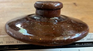 Antique Redware Pottery Lid...3.5" dia....1850's PA or NY...Hard to Find Piece - Picture 1 of 3