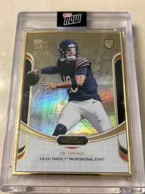 Caleb Williams 2024 Topps Now QB Rookie Campaign /50 Gold Framed RC Bears SP #2 - Image 1 of 4