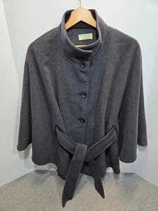 Women's Jimmy Hourihan Gray Cashmere Wool Cape Coat Elegant - Picture 1 of 8