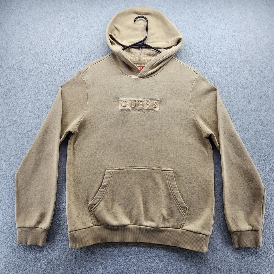Guess Sudadera con Capucha Para Hombre Tostado Medio Pullover Los Ángeles Bordado Logo Sudadera Foto 1 de 4