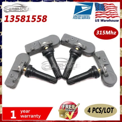 4PC Programmed TPMS Tire Pressure Monitoring Sensor For Buick Chevy GMC Cadillac - Image 1 of 4