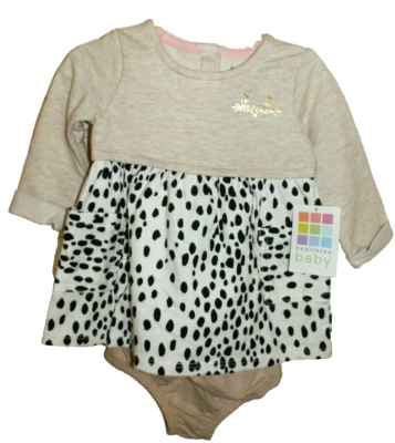 Nuevo Conjunto de Vestido de 2 Piezas para Bebés Niñas 0-3 Meses Cubierta de Pañales MEOW Helathtex Conjunto Foto 1 de 2