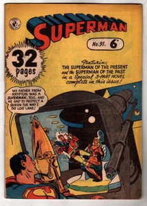 Australian SUPERMAN 91 DC Comics 1950's w Superman 113 cover UK - Picture 1 of 2