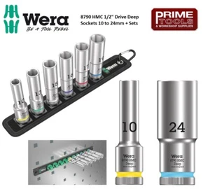 Wera 8790 HMC Zyklop 1/2" Drive Individual Deep Long Hex Sockets & Sets 10-24mm - Picture 1 of 17
