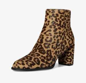 Steve Madden Jozie Leopard Print Boot Bootie NEW Calf Hair Block Heel Size 7.5 - Picture 1 of 12