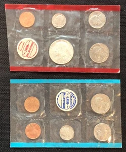 1969 P & D United States UNCIRCULATED MINT SET (10 Coins) w/ SILVER HALF DOLLAR - Picture 1 of 2