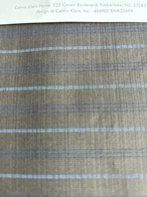 Sábana plana Calvin Klein Home Queen a rayas de jaspe gamuza nueva a cuadros preppy Foto 1 de 4