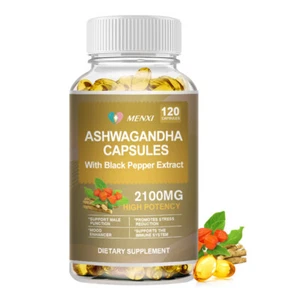 Bio Ashwagandha Kapseln männliche Verbesserung Libido, Ausdauer 2100mg Ergänzung - Bild 1 von 11