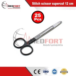 (Set of 25) Spencer Stitch Removal Scissors, Supercut 12cm Straight, Standard, - Picture 1 of 4