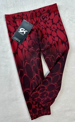 Nuevo GK Elite CAPRI LEGGINGS Gimnasia ROJO Y NEGRO Leotardo PANTALONES Medias TALLA: CS Foto 1 de 4