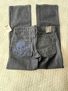 NWT Joe's Boys Size 10 BootCut REBEL Blue Jeans Skull Buttons Embroidered Pocket - Picture 1 of 14