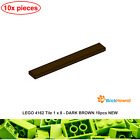 LEGO 4162 Tile 1 x 8 - DARK BROWN 10pcs NEW