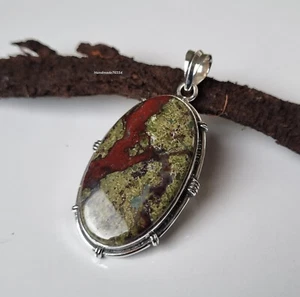 Dragon Blood Jasper Gemstone 925 Sterling Silver Handmade Gift Pendant PG448 - Picture 1 of 4