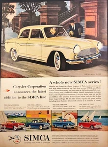 Chrysler Simca Elysee Importiert aus Paris Frankreich Oldtimer Printanzeige 1959 - Bild 1 von 5