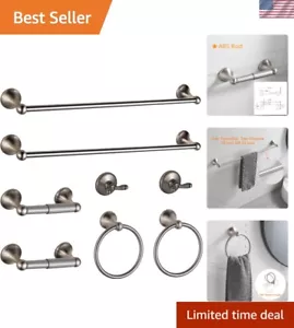 Bathroom Hardware Set Brushed Nickel Adjustable Expandable Bath Towel Bars Ba... - Picture 1 of 6