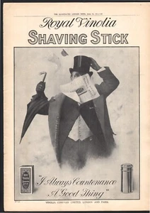 Royal Vinola Shaving Stick Top Hat Man 1911 Antique Print Ad - Picture 1 of 1