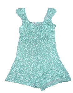 RUE 21 Adorable Green With White Flowers Romper shorts - Size XL - NWT - Picture 1 of 5