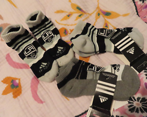 NHL Los Angeles LA Kings Adidas Low-Cut Socks, Unisex Size L 3 pairs!