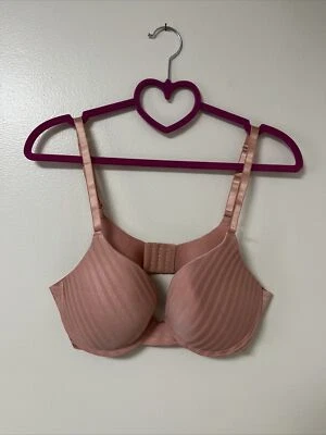 Sujetador push-up con aros Marilynn Monroe 36C rubor rosa rayas acolchado estilo #5056 Foto 1 de 4