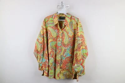 Vintage 90s Ralph Lauren Womens 3X Rainbow Paisley Collared Button Shirt Cotton - Image 1 of 4