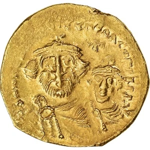 Heraclius, avec Heraclius Constantin, Solidus, 613-638, Constantinople, Or - Imagen 1 de 2