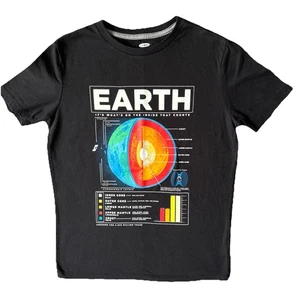 OLD NAVY XL 14-16Kids BLACK SHIRT Earth Its Whats OnThe Inside That Counts Shirt - Picture 1 of 10