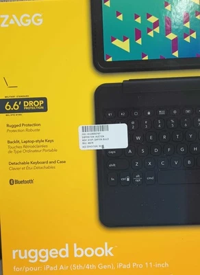 Чехол ZAGG Rugged Book для iPad 11 дюймов (A16)/10,9 дюйма (Gen 10) — прочная беспроводная клавиатура - Изображение 1 из 3