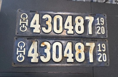 Исторические коллекционные предметы набор от 1920-1921 Огайо номерные знаки - Изображение 1 из 4