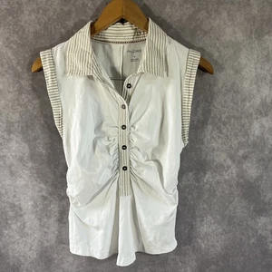 Blusa Pilcro Anthropologie Mujer Pequeña Blanca Cuello Sin Mangas Top *Ver Desc* - Imagen 1 de 8