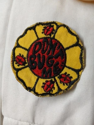Don't Bug Me Stranger Things Embroidered Patch Yellow Red Beetle Lettering HTF - Image 1 of 2
