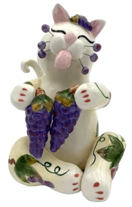 Vintage (2002) Amy Lacombe Cat: Purple Grapes with Grapevine Design, Pink Tongue - Picture 1 of 10