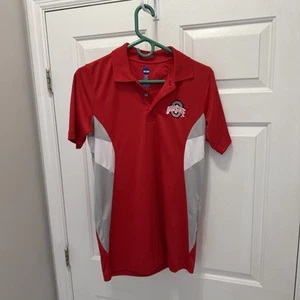 Men’s NCAA Ohio State Red Polo Shirt Light Wear See Desc & Pics Embroidered - Picture 1 of 11
