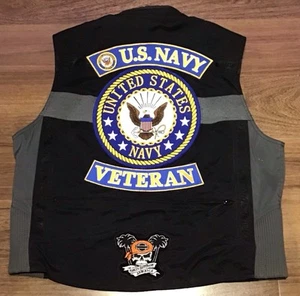 Harley Davidson FXRG Riding Vest US Navy Veteran Tribute Men’s Size XL - Picture 1 of 6