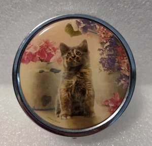 Adorable Cat Kitten Flowers Pill Box Medicine Vitamin Trinket Container 7 Days - Picture 1 of 10