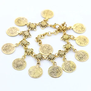 Antique Style Gold Coins Fashion Anklet Women Ankle Foot Chain Beach Jewellery - Picture 1 of 2