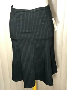Sunshine Apparel Flared Skirt Size 9 Below Knee Pinstripe Black - Picture 1 of 5