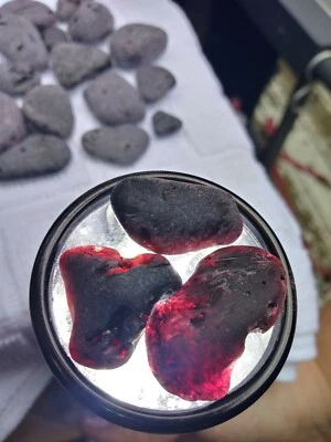 30 piezas pequeñas. GENUINO RARO vidrio de playa púrpura oscuro Foto 1 de 4